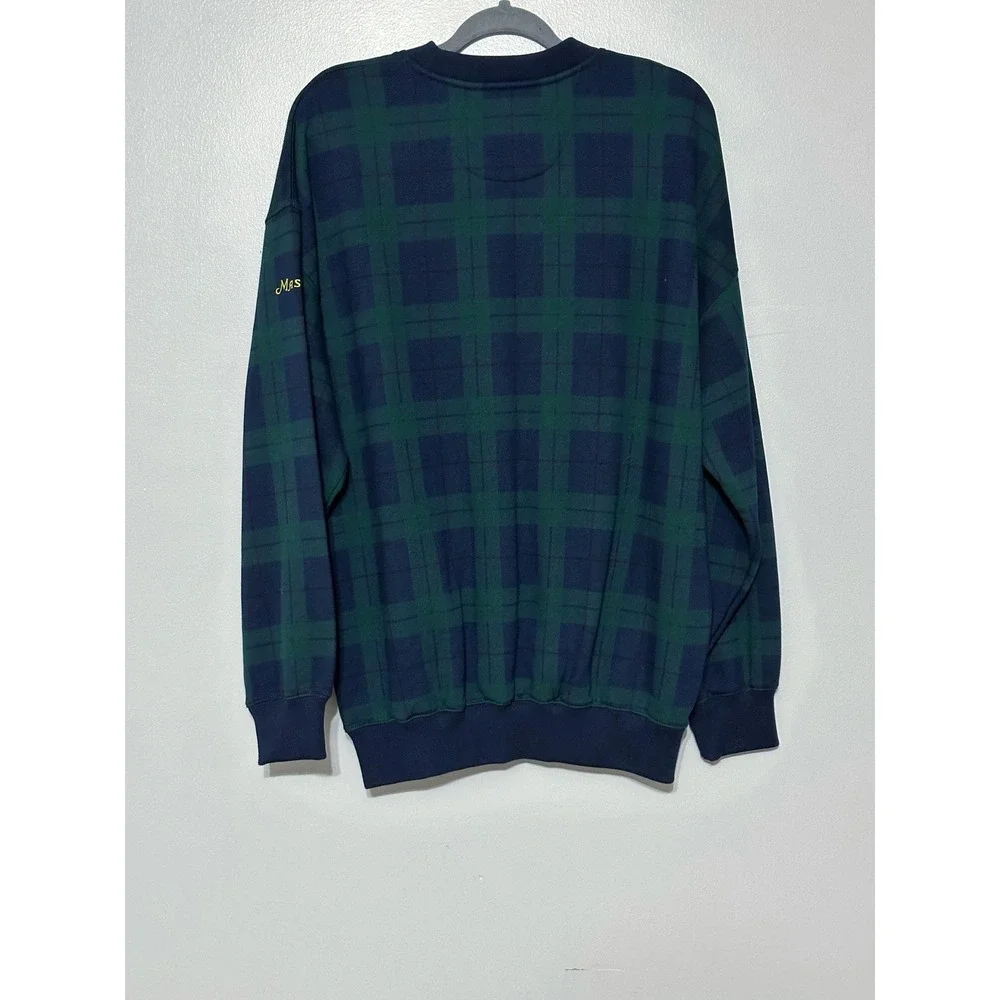 Slazenger Masters Augusta National Golf Shop Plaid Sweatshirt New Vintage Size M